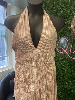 Black Halo Gold Size 10 Tall Height Jumpsuit Dress on Queenly