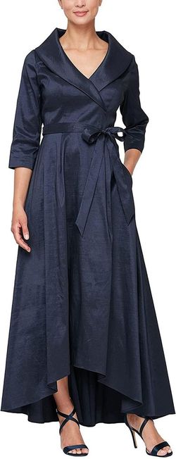 Style 8166633 Alex Evenings Blue Size 16 Navy 8166633 Straight Dress on Queenly