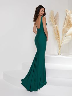 Style 48002 Christina Wu Blue Size 8 Navy Floor Length Tall Height Military Mermaid Dress on Queenly