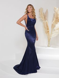 Style 48002 Christina Wu Blue Size 8 48002 Prom Wedding Guest Floor Length Mermaid Dress on Queenly