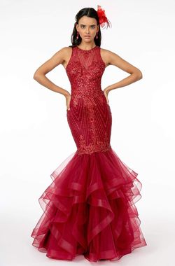 Style GL1822 Gls Red Size 16 Prom Tall Height Mermaid Dress on Queenly