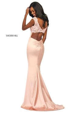 Style 53605 Sherri Hill Blue Size 4 Prom Military Pageant Wedding Guest Mermaid Dress on Queenly