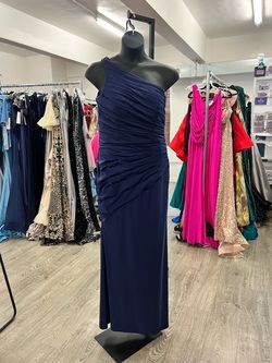 Style 2250 Bari Jay Blue Size 16 Plus Size Navy Straight Dress on Queenly