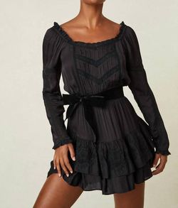 Style 1-3215893852-2901 LoveShackFancy Black Size 8 Free Shipping Mini Cocktail Dress on Queenly