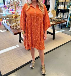 Style 1-3332764440-2696 Johnny Was Orange Size 12 Free Shipping Tall Height Cocktail Dress on Queenly