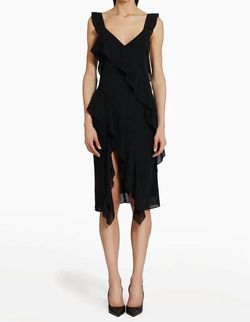 Style 1-3456364776-3855 Amanda Uprichard Black Size 0 Polyester V Neck Cocktail Dress on Queenly