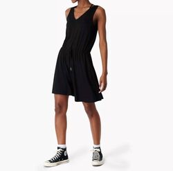 Style 1-3534300302-2696 Sweaty Betty Black Size 12 Plus Size Summer Jersey Tall Height Cocktail Dress on Queenly