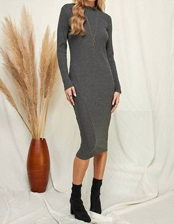 Style 1-3706025916-3819 Culture Code Gray Size 16 Long Sleeve Spandex Cocktail Dress on Queenly