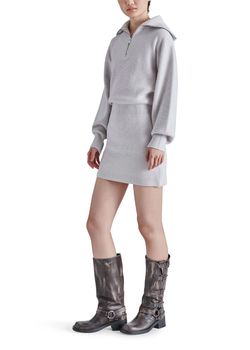 Style 1-3837309932-3236 STEVE MADDEN Gray Size 4 Grey Polyester Sorority Cocktail Dress on Queenly