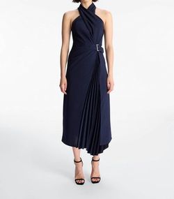 Style 1-3867049266-1901 A.L.C. Blue Size 6 Free Shipping Halter Tall Height Cocktail Dress on Queenly