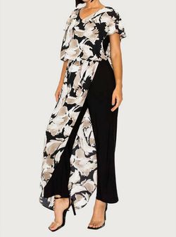 Style 1-3877965924-2791 LAST TANGO Black Size 12 Print Jumpsuit Dress on Queenly