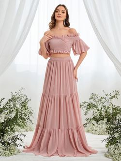 Style FSWU9029 Faeriesty Pink Size 0 Fswu9029 Floor Length Tall Height Polyester Straight Dress on Queenly
