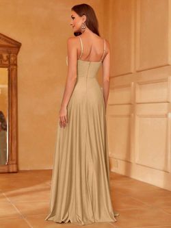 Style FSWD1418 Faeriesty Orange Size 4 Spandex Floor Length Bridesmaid Polyester Straight Dress on Queenly