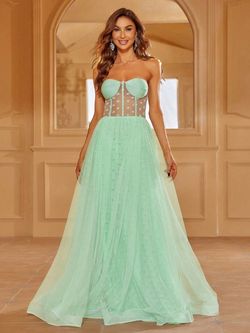 Style FSWD1190 Faeriesty Green Size 12 Floor Length Tall Height Polyester Straight Dress on Queenly