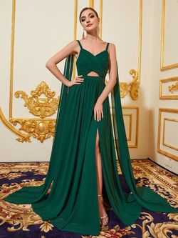 Style FSWD1413 Faeriesty Green Size 4 Tall Height Straight Dress on Queenly