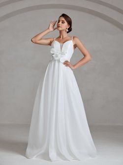 Style FSWD1877 Faeriesty White Size 4 Tall Height Polyester Spandex Engagement Straight Dress on Queenly