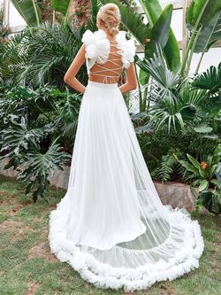Style FSWD1663 Faeriesty White Size 4 Fswd1663 Sheer Engagement Straight Dress on Queenly