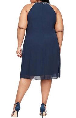 Style 1-745517144-98 Ignite Evenings Blue Size 10 Free Shipping Cocktail Dress on Queenly