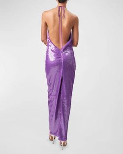 Style 1-821655172-2901 RONNY KOBO Purple Size 8 Black Tie Mini Straight Dress on Queenly
