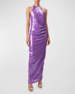 Style 1-821655172-2901 RONNY KOBO Purple Size 8 Black Tie Mini Straight Dress on Queenly