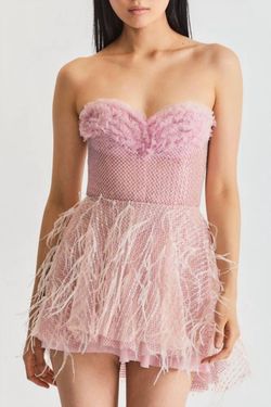 Style 1-1123463274-649 LoveShackFancy Pink Size 2 Sorority Strapless Sequined Cocktail Dress on Queenly