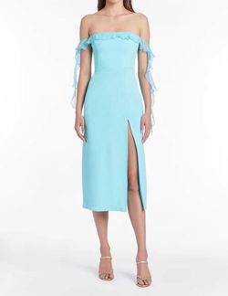 Style 1-1416438591-2901 Amanda Uprichard Blue Size 8 Free Shipping Polyester Tall Height Cocktail Dress on Queenly