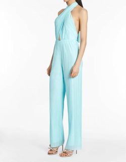 Style 1-3081299386-3236 Amanda Uprichard Blue Size 4 Halter Pockets Jumpsuit Dress on Queenly