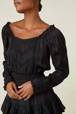Style 1-3215893852-2901 LoveShackFancy Black Size 8 Sleeves Long Sleeve Mini Cocktail Dress on Queenly