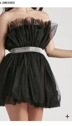 Windsor Black Size 4 Pageant Strapless Cocktail Dress on Queenly
