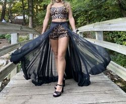 Sherri Hill Black Size 4 Floor Length Jersey Jumpsuit Dress on Queenly