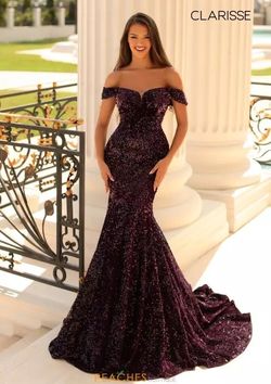 Style 810535 Clarisse Purple Size 18 Pageant 810535 Floor Length Mermaid Dress on Queenly