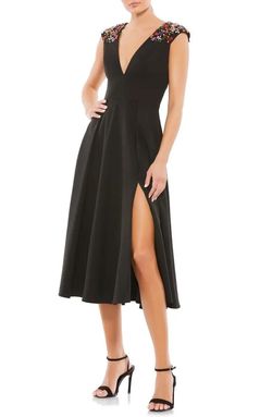 Mac Duggal Black Size 6 Floor Length Sleeves Cap Sleeve A-line Dress on Queenly