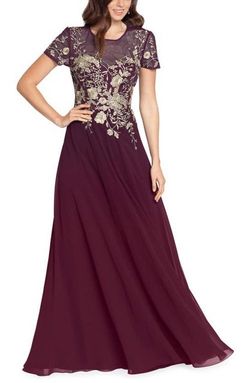 BETSY & ADAM Red Size 8 Jewelled Floral Military Burgundy Mini A-line Dress on Queenly