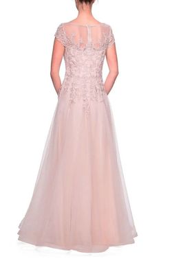 LA FEMME Pink Size 18 50 Off Cap Sleeve Tulle A-line Dress on Queenly