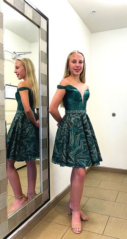 Blush Prom Green Size 0 Jersey Short Height Blush Cocktail Dress on Queenly