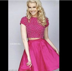 Sherri Hill Hot Pink Size 2 Pageant Appearance Semi-formal Cocktail Dress on Queenly