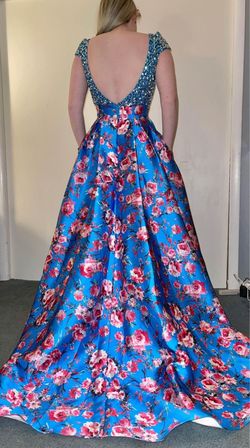 Angela and Alison Multicolor Size 6 Free Shipping Prom Floor Length A-line Train Dress on Queenly