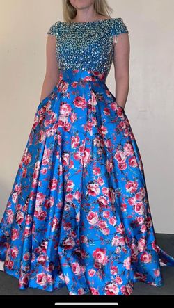 Angela and Alison Multicolor Size 6 Pageant Floor Length Jersey Prom Train Dress on Queenly