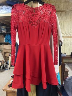 B. Darlin Red Size 8 Lace Sorority Rush B Darlin Wedding Guest Cocktail Dress on Queenly