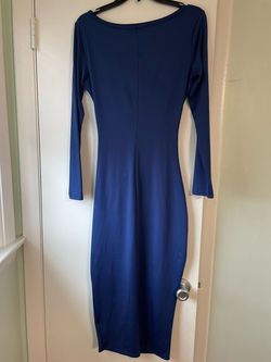 Lyaner Blue Size 8 Floor Length Mini Side slit Dress on Queenly