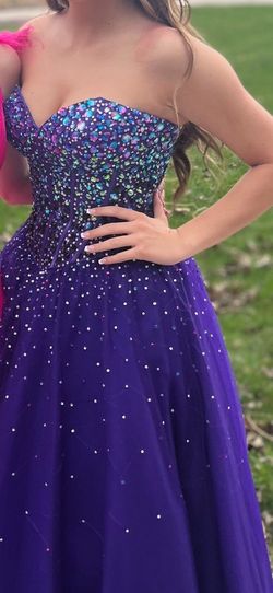 Sherri Hill Purple Size 4 Strapless Prom Floor Length Ball gown on Queenly