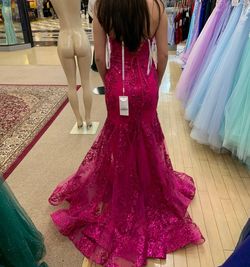 Style 7403 Jasz Couture Pink Size 2 Prom Jersey Floor Length Tall Height Mermaid Dress on Queenly