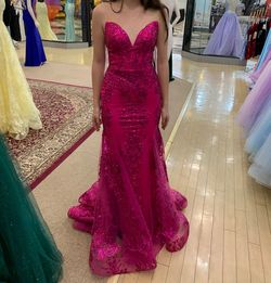 Style 7403 Jasz Couture Pink Size 2 Prom Jersey Floor Length Tall Height Mermaid Dress on Queenly