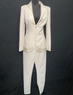 Jovani White Size 4 Interview Bachelorette Jumpsuit Dress on Queenly