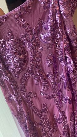 Windsor  Purple Size 12 Plus Size Floor Length Straight Dress on Queenly