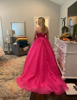 Sherri Hill Pink Size 10 Pageant Jersey Strapless Floor Length Ball gown on Queenly