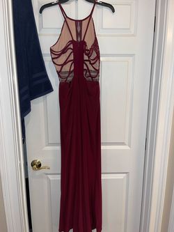 Macy's Red Size 8 Jersey Floor Length Mermaid Dress on Queenly