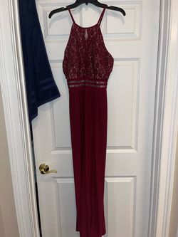 Macy's Red Size 8 Jersey Floor Length Mermaid Dress on Queenly