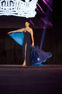 Jovani Blue Size 4 Pageant Floor Length One Shoulder Side slit Dress on Queenly
