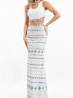 Style 7085 Rachel Allan Multicolor Size 2 50 Off Two Piece High Neck Straight Dress on Queenly